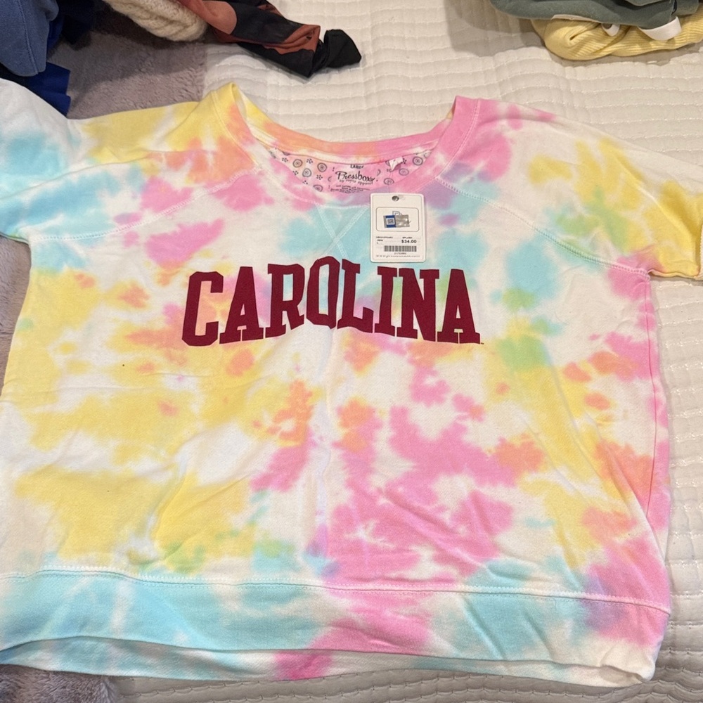 Pressbox Tie-Dye Sweatshirt with univ of so Carolina Print